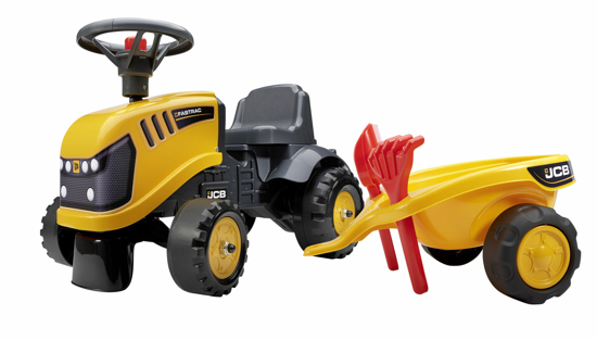Poza cu Tractor falk JCB cu remorca lopata si grebla