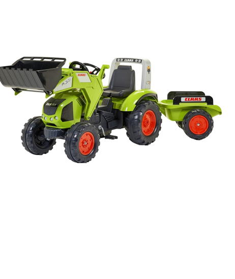 Poza cu FALK Tractor cu pedale Claas Axos 330 cu cupa si remorca, 1011AM
