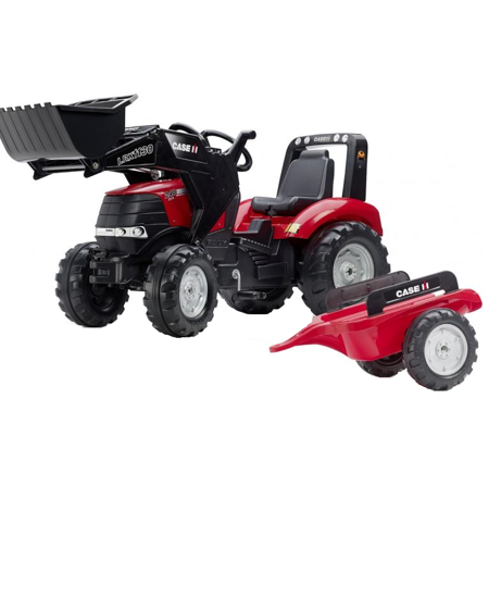 Poza cu FALK - Tractor cu pedale pentru copii Case IH Puma 240CVX cu incarcator si remorca 996AM 
