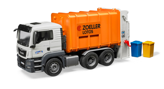 Poza cu Camion de gunoi Bruder MAN TGS portocaliu 03762