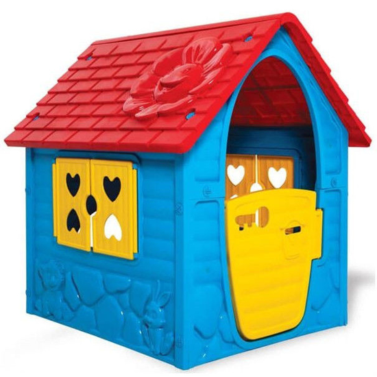 Poza cu Casuta de joaca de exterior pentru copii Dohany Albastru 106x98x90cm 456