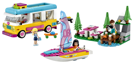 Poza cu LEGO® Friends  Furgonetă de camping și barcă cu pânze 41681