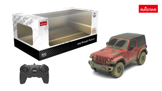 Poza cu Masina cu telecomanda rastar 1/24 Rubicon Wrangler, Rosu cu noroi, 79500-4