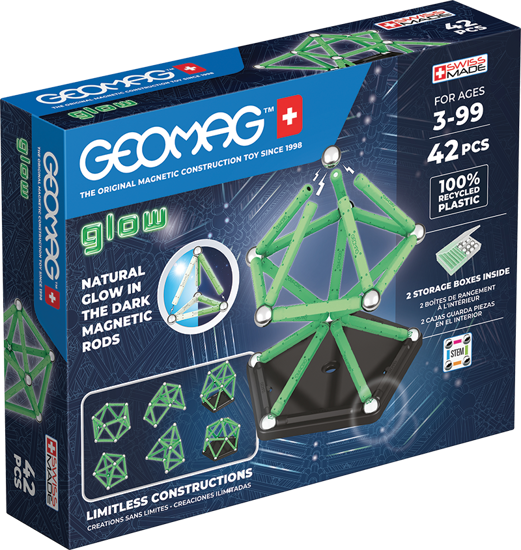 Poza cu Set de constructie magnetic Geomag Glow 42 piese, 329