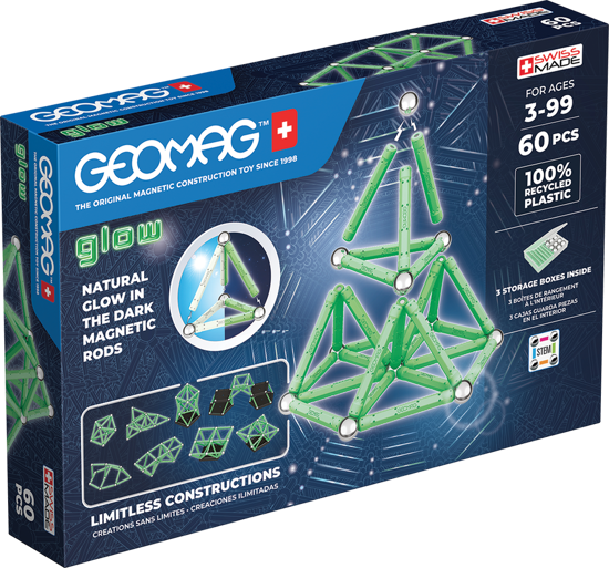 Poza cu Set de constructie magnetic Geomag Glow 60 piese, 338