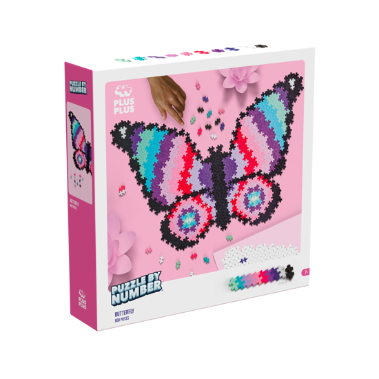 Poza cu Puzzle cu numere Plus Plus Fluture 800 piese 3915