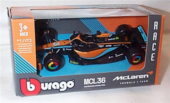 Poza cu Macheta Masinuta Bburago 1:43 McLaren MCL36 F1 Australian GP #3 Daniel Ricciardo 18-38163-38063R