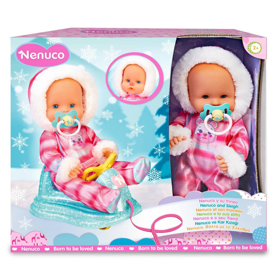 Poza cu Papusa bebelus Nenuco cu sanie, NFN59000