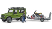 Poza cu Masina Bruder Leisure Time Land Rover Defender cu Remorca si Motocicleta Ducati, 02589