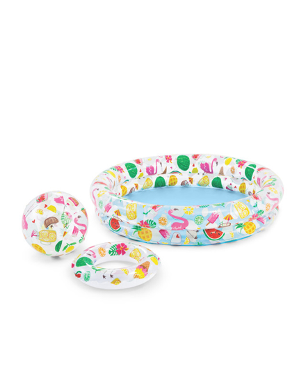Poza cu Set Intex Piscina Gonflabila So Fruity, cu Minge si Colac 122 x 25 cm, 59460NP