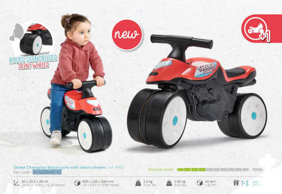 Poza cu Motocicleta copii Street Champion cu roti silentioase, rosu, Falk 440S