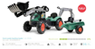 Poza cu Tractor Falk Vintage pentru copii cu cupa, excavator  si remorca, verde, FK 2054N