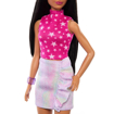 Poza cu Papusa Mattel Barbie Fashionistas cu Par Negru si Tinuta Disco 30 cm, MTFBR37/HRH13