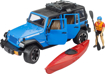 Poza cu Masinuta Bruder Jeep Wrangler Rubicon Unlimited cu Caiac si Figurina, BR02529