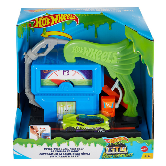 Poza cu HOT WHEELS BENZINARIA TOXICA CU MASINUTA INCLUSA