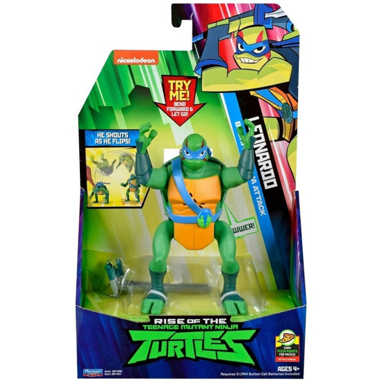 Poza cu TESTOASELE NINJA FIGURINA LEONARDO SARE PESTE CAP