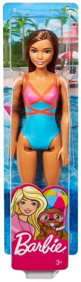 Poza cu PAPUSA BARBIE SATENA CU COSTUM DE BAIE ROSU-ALBASTRU