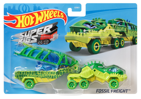 Poza cu SET CAMION SI MASINA SPORT HOT WHEELS FOSSIL FREIGHT