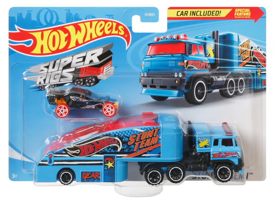Poza cu SET CAMION SI MASINA SPORT HOT WHEELS STUNTIN SEMI