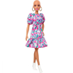 Poza cu PAPUSA BARBIE FASHIONISTA FARA PAR SI ROCHIE ROZ CU MANECI BUFANTE