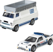 Poza cu HOT WHEELS TRANSPORTATOR RALLY VAN CU MASINUTA  FORD RS200 SCARA 1:64