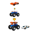 Poza cu HOT WHEELS MONSTER TRUCK CU MASINUTE ALB SI PORTOCALIU
