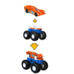 Poza cu HOT WHEELS MONSTER TRUCK CU MASINUTE ALB SI PORTOCALIU