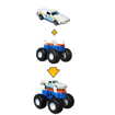 Poza cu HOT WHEELS MONSTER TRUCK CU MASINUTE ALB SI PORTOCALIU