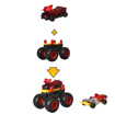 Poza cu HOT WHEELS MONSTER TRUCK CU MASINUTE NEAGRU SI ROSU