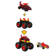 Poza cu HOT WHEELS MONSTER TRUCK CU MASINUTE NEAGRU SI ROSU
