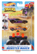 Poza cu HOT WHEELS MONSTER TRUCK CU MASINUTE MOV SI PORTOCALIU