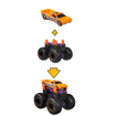 Poza cu HOT WHEELS MONSTER TRUCK CU MASINUTE MOV SI PORTOCALIU