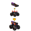 Poza cu HOT WHEELS MONSTER TRUCK CU MASINUTE MOV SI PORTOCALIU