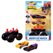Poza cu HOT WHEELS MONSTER TRUCK CU MASINUTE MOV SI PORTOCALIU
