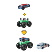 Poza cu HOT WHEELS MONSTER TRUCK CU MASINUTE GRI SI ALBASTRU
