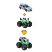 Poza cu HOT WHEELS MONSTER TRUCK CU MASINUTE GRI SI ALBASTRU