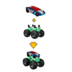 Poza cu HOT WHEELS MONSTER TRUCK CU MASINUTE GRI SI ALBASTRU