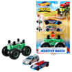 Poza cu HOT WHEELS MONSTER TRUCK CU MASINUTE GRI SI ALBASTRU