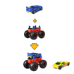 Poza cu HOT WHEELS MONSTER TRUCK CU MASINUTE GALBEN SI ALBASTRU