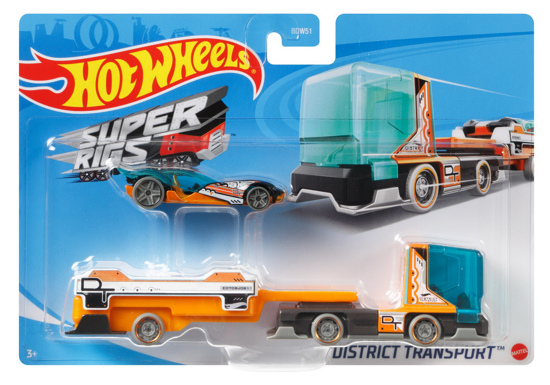 Poza cu SET CAMION SI MASINA SPORT HOT WHEELS DISTRICT TRANSPORT