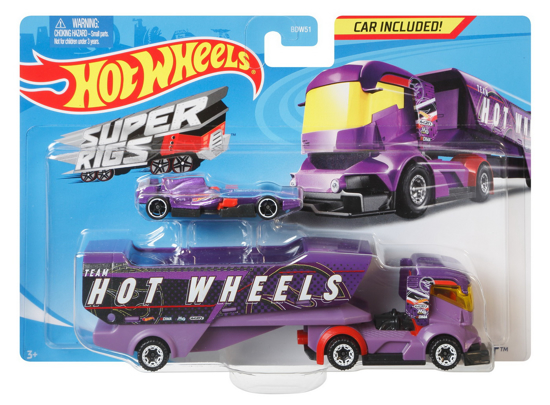 Poza cu SET CAMION SI MASINA SPORT HOT WHEELS BIG RIG HEAT