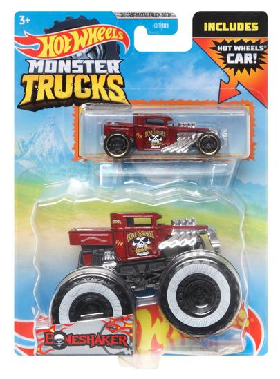 Poza cu HOT WHEELS MONSTER TRUCK SI MASINUTA METALICA BONESHAKER