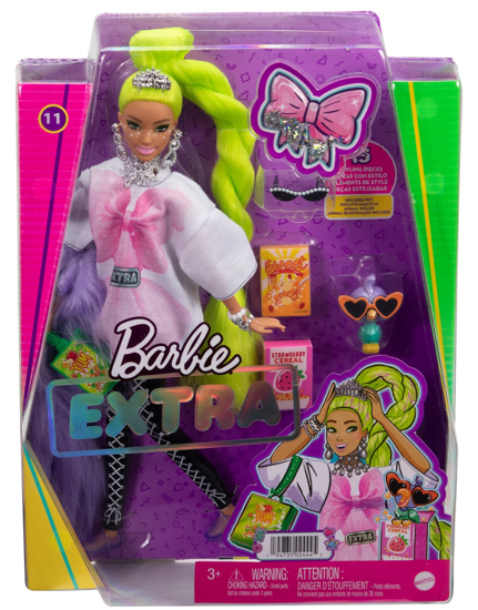 Poza cu BARBIE PAPUSA BARBIE EXTRA PAR VERDE NEON