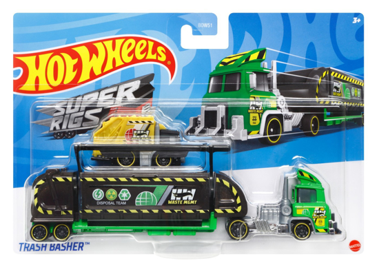 Poza cu SET CAMION SI MASINA SPORT HOT WHEELS TRASH BASHER NEGRU