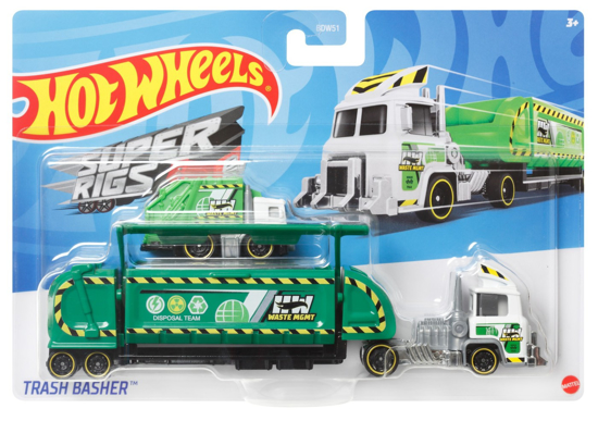 Poza cu SET CAMION SI MASINA SPORT HOT WHEELS TRASH BASHER VERDE