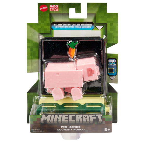 Poza cu MINECRAFT CRAFT A BLOCK FIGURINA PIG 8CM