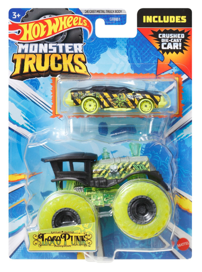 Poza cu HOT WHEELS MONSTER TRUCK SI MASINUTA METALICA LOCO PUNK