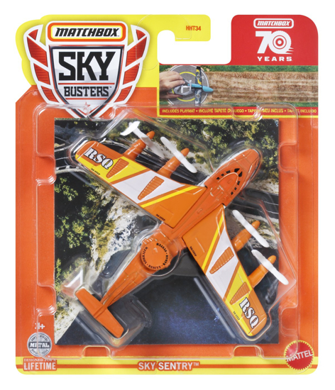 Poza cu MATCHBOX SKYBUSTERS SET AVION DIN METAL SKY SENTRY SI COVORAS
