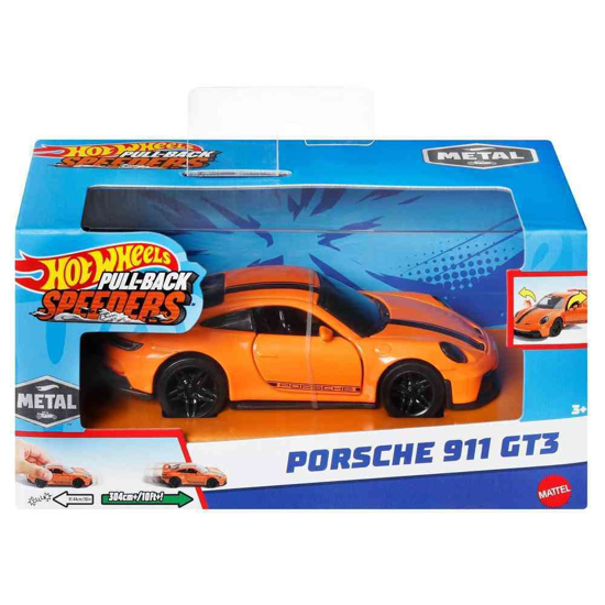 Poza cu HOT WHEELS MASINUTA METALICA CU SISTEM PULL BACK PORSCHE 911 GT3 SCARA 1:43