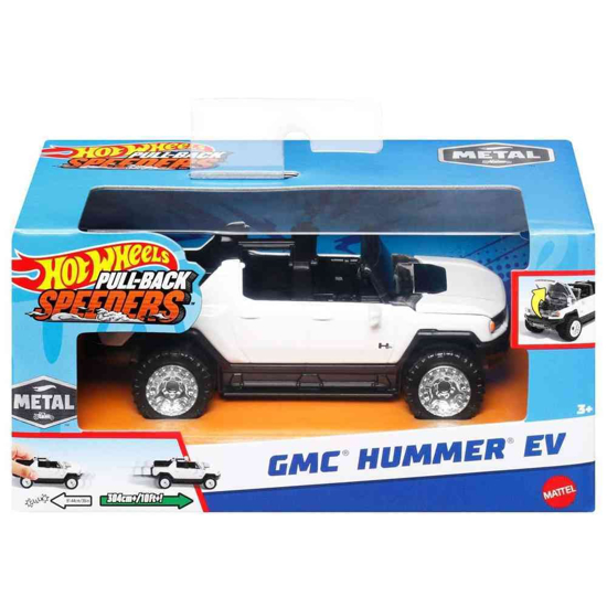Poza cu HOT WHEELS MASINUTA METALICA CU SISTEM PULL BACK GMC HUMMER EV SCARA 1:43